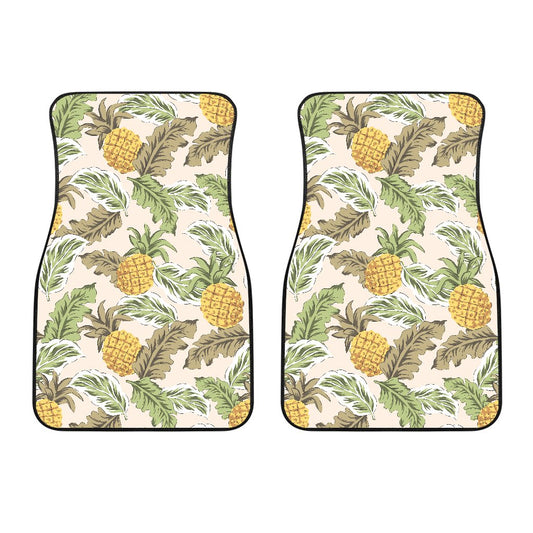 Pineapple Vintage Tropical leaves Car Floor Mats