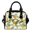 Pineapple Vintage Tropical leaves Leather Shoulder Handbag