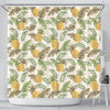 Pineapple Vintage Tropical leaves Shower Curtain