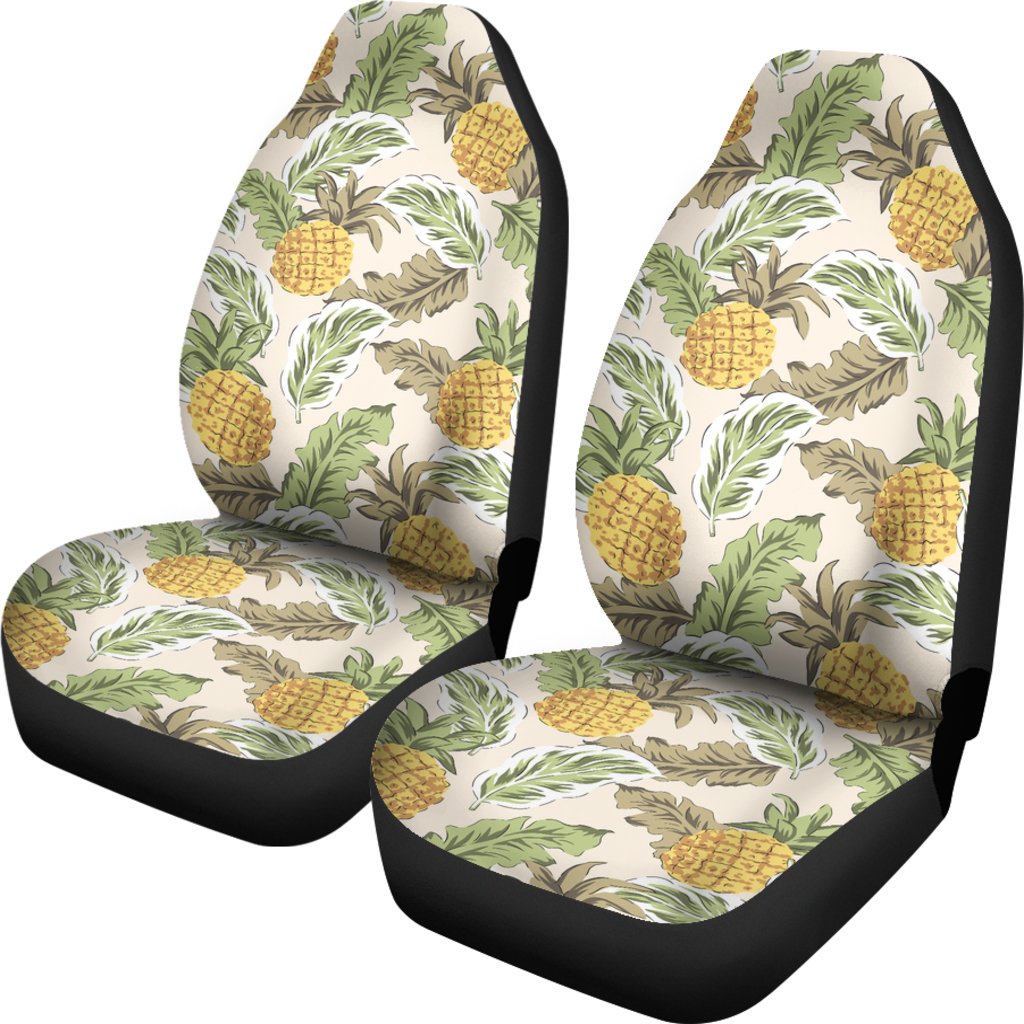 Pineapple Vintage Tropical leaves Universal Fit Car Seat Covers