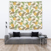 Pineapple Vintage Tropical leaves Wall Tapestry