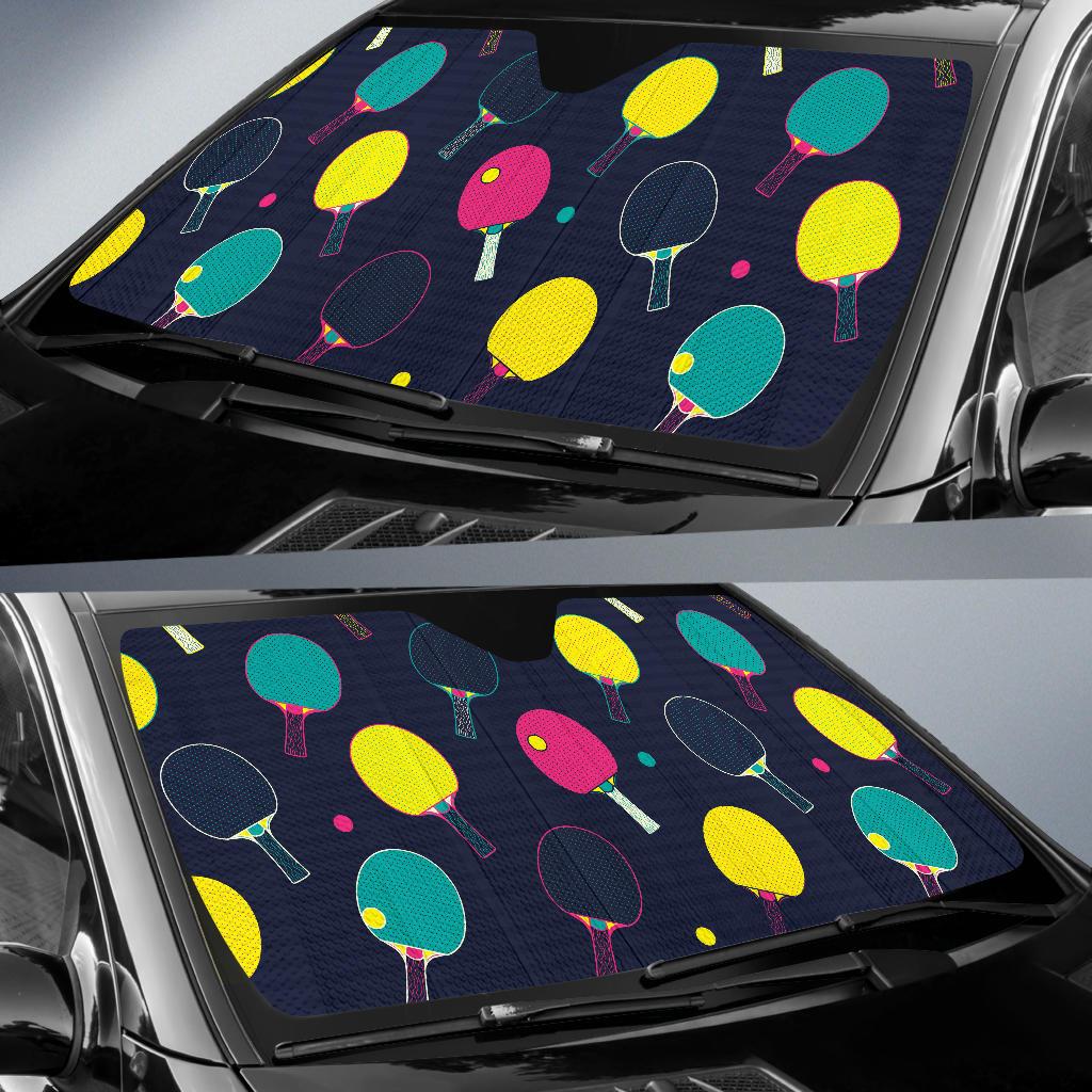 Ping Pong Pattern Print Design A04 Car Sun Shades-JORJUNE.COM
