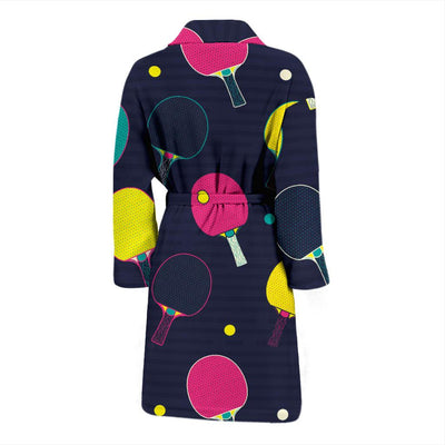 Ping Pong Pattern Print Design A04 Men Bathrobe-JORJUNE.COM