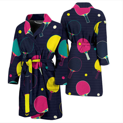 Ping Pong Pattern Print Design A04 Men Bathrobe-JORJUNE.COM