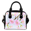 Pink Cherry Blossom Sakura Leather Shoulder Handbag