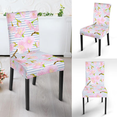 Pink Cherry Blossom Sakura Dining Chair Slipcover-JORJUNE.COM