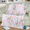 Pink Cherry Blossom Sakura Fleece Blanket