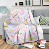 Pink Cherry Blossom Sakura Fleece Blanket