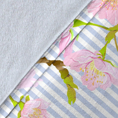 Pink Cherry Blossom Sakura Fleece Blanket