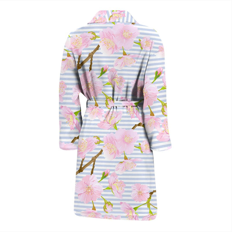 Pink Cherry Blossom Sakura Men Bath Robe