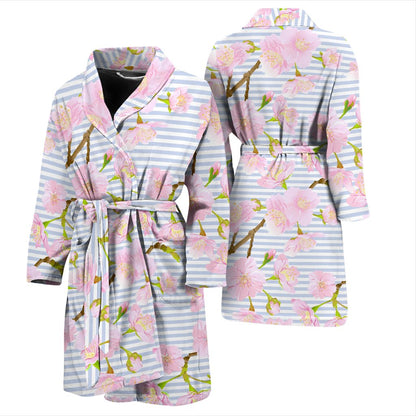 Pink Cherry Blossom Sakura Men Bath Robe
