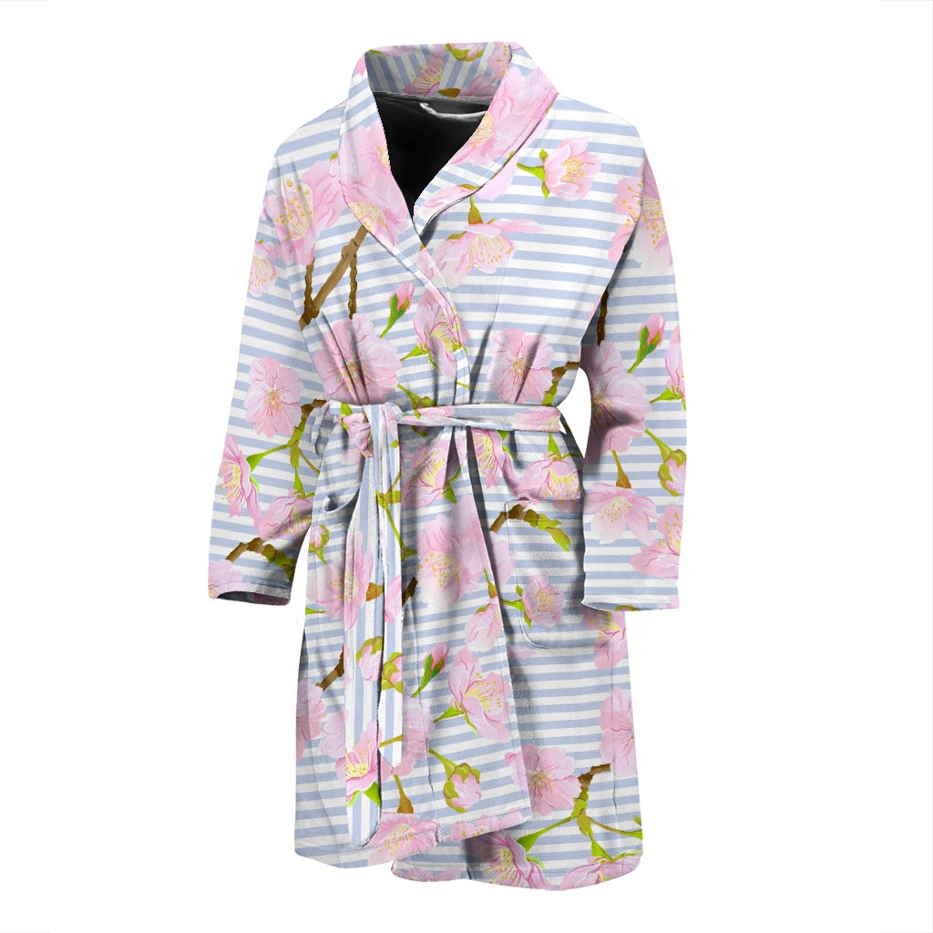 Pink Cherry Blossom Sakura Men Bath Robe