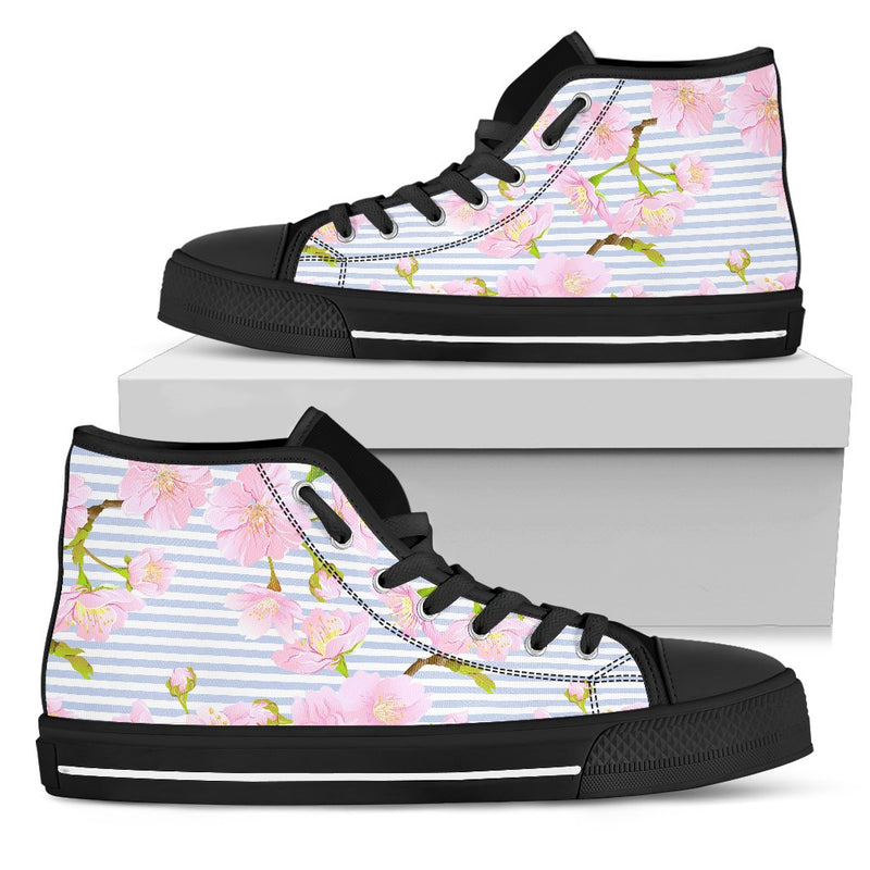 Pink Cherry Blossom Sakura Men High Top Shoes