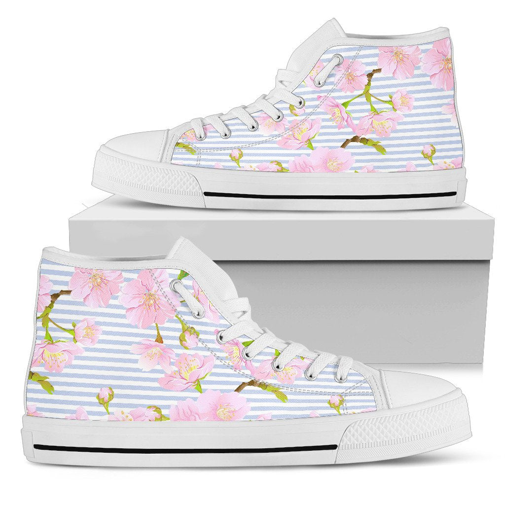 Pink Cherry Blossom Sakura Men High Top Shoes
