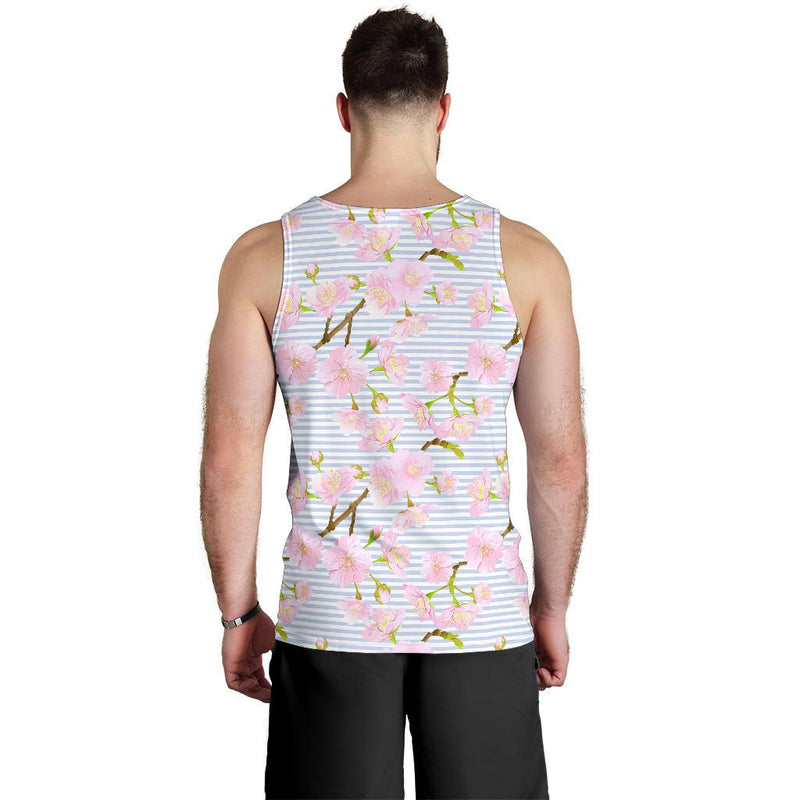 Pink Cherry Blossom Sakura Men Tank Top