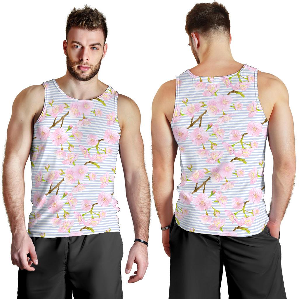 Pink Cherry Blossom Sakura Men Tank Top