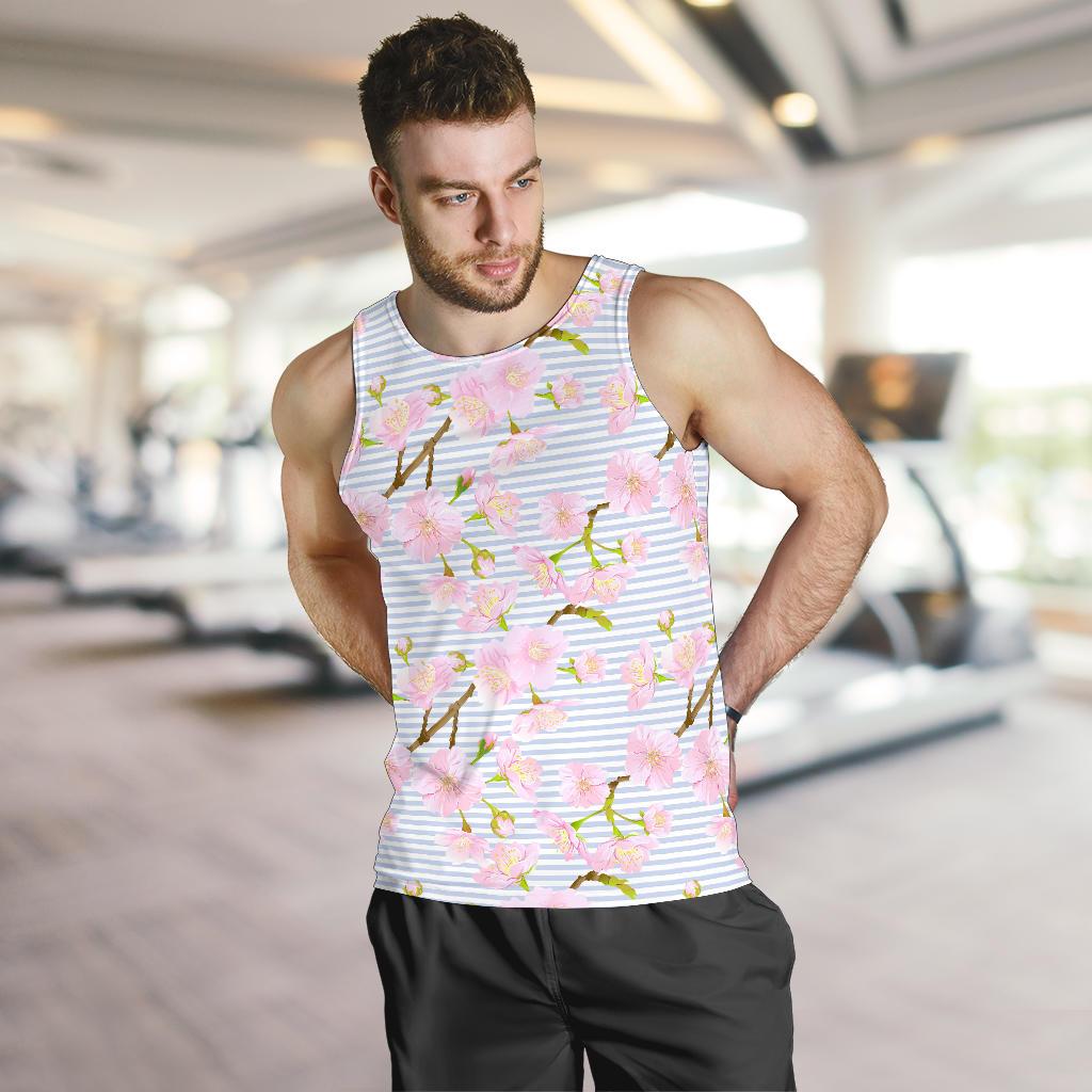Pink Cherry Blossom Sakura Men Tank Top
