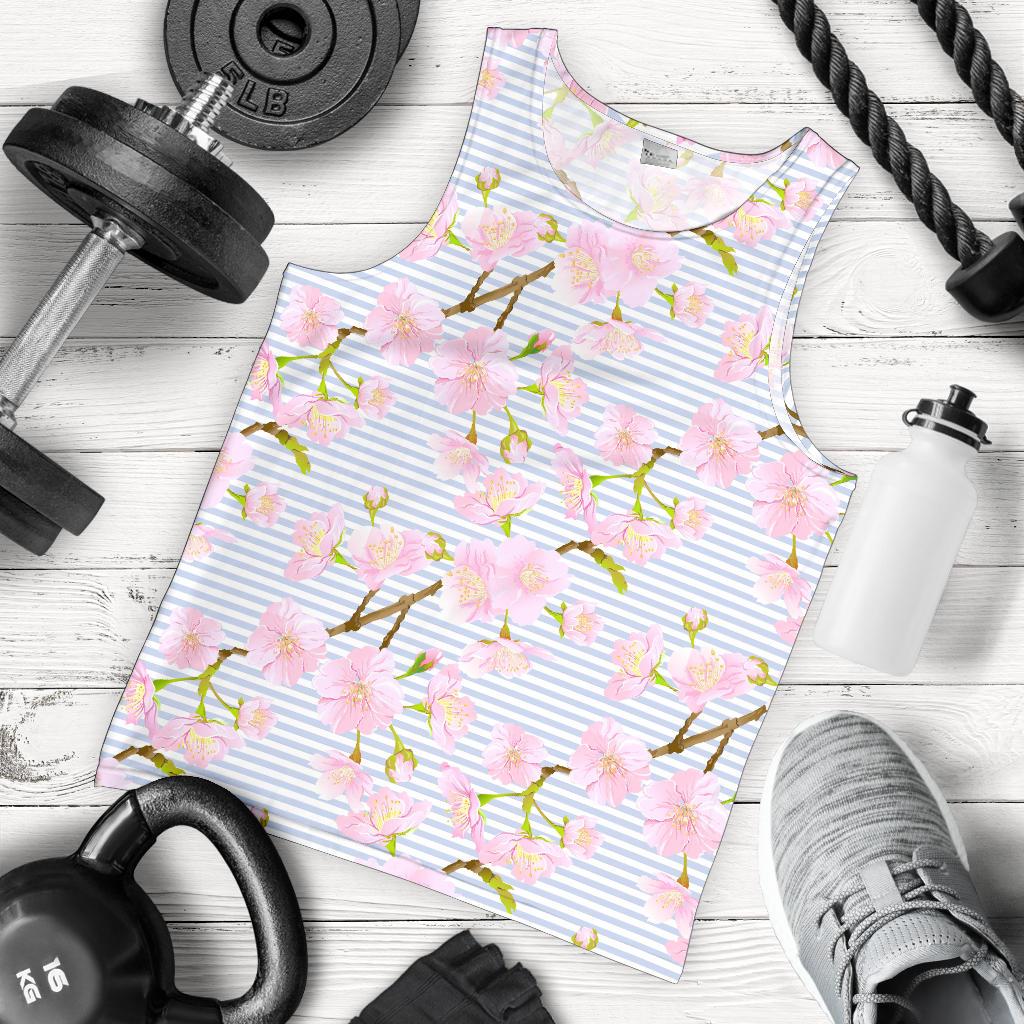 Pink Cherry Blossom Sakura Men Tank Top