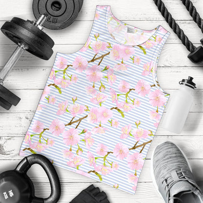Pink Cherry Blossom Sakura Men Tank Top