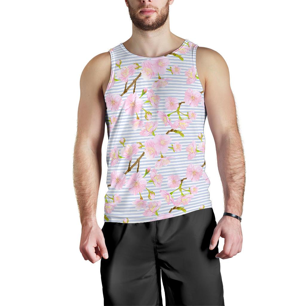 Pink Cherry Blossom Sakura Men Tank Top