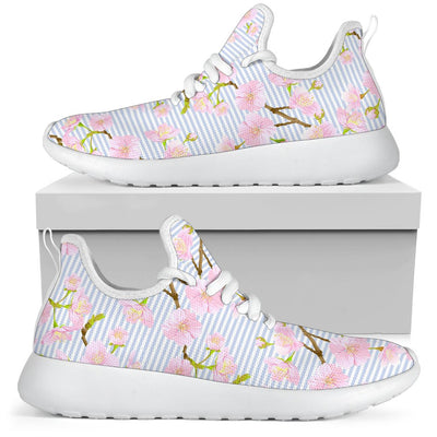Pink Cherry Blossom Sakura Mesh Knit Sneakers Shoes
