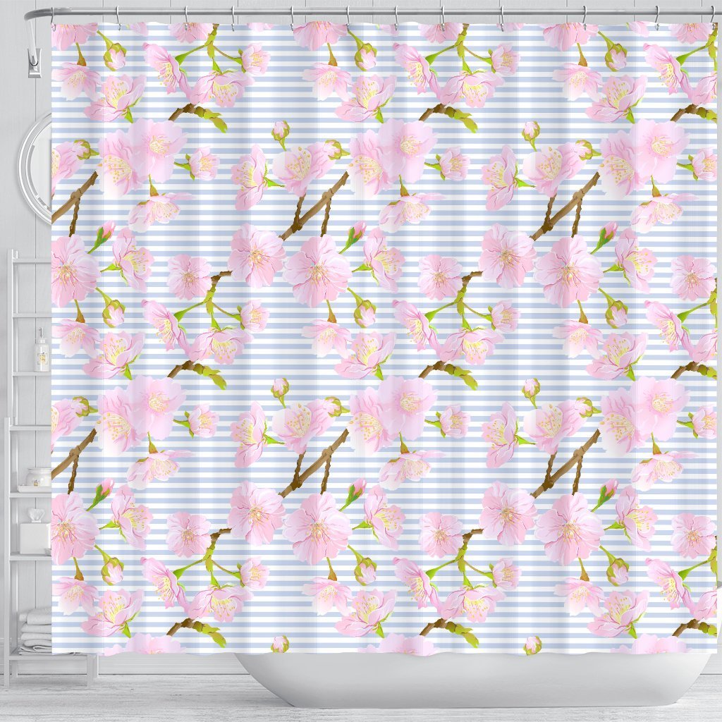 Pink Cherry Blossom Sakura Shower Curtain