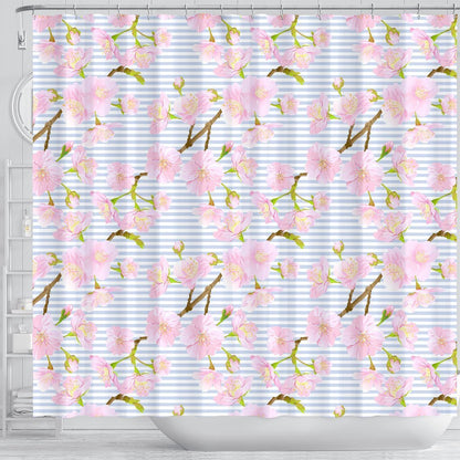 Pink Cherry Blossom Sakura Shower Curtain