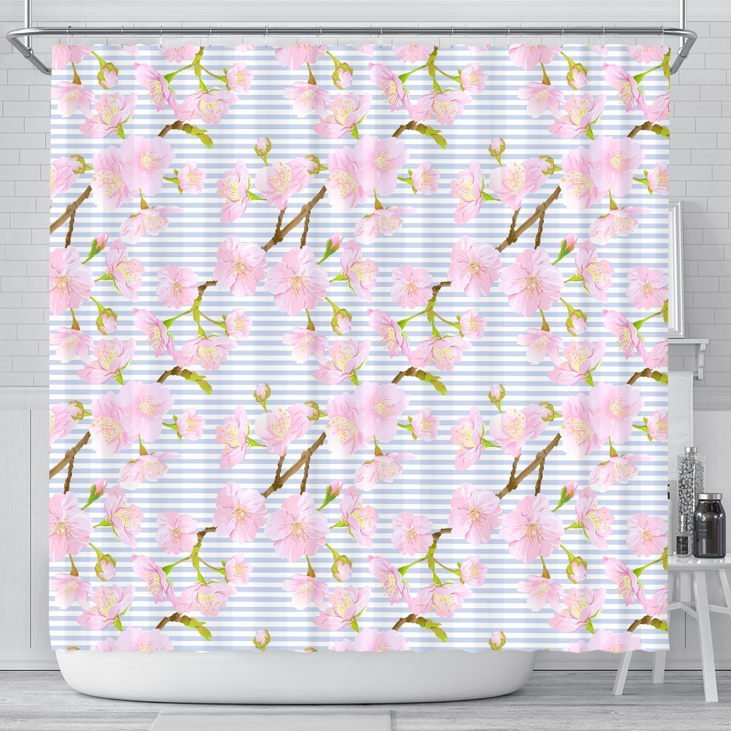 Pink Cherry Blossom Sakura Shower Curtain