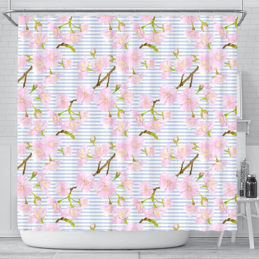 Pink Cherry Blossom Sakura Shower Curtain