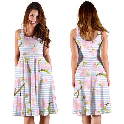 Pink Cherry Blossom Sakura Sleeveless Mini Dress