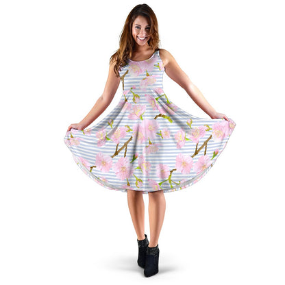 Pink Cherry Blossom Sakura Sleeveless Mini Dress