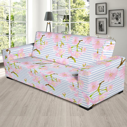 Pink Cherry Blossom Sakura Sofa Slipcover-JORJUNE.COM