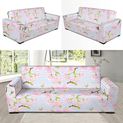 Pink Cherry Blossom Sakura Sofa Slipcover-JORJUNE.COM