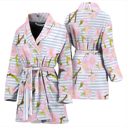Pink Cherry Blossom Sakura Women Bath Robe