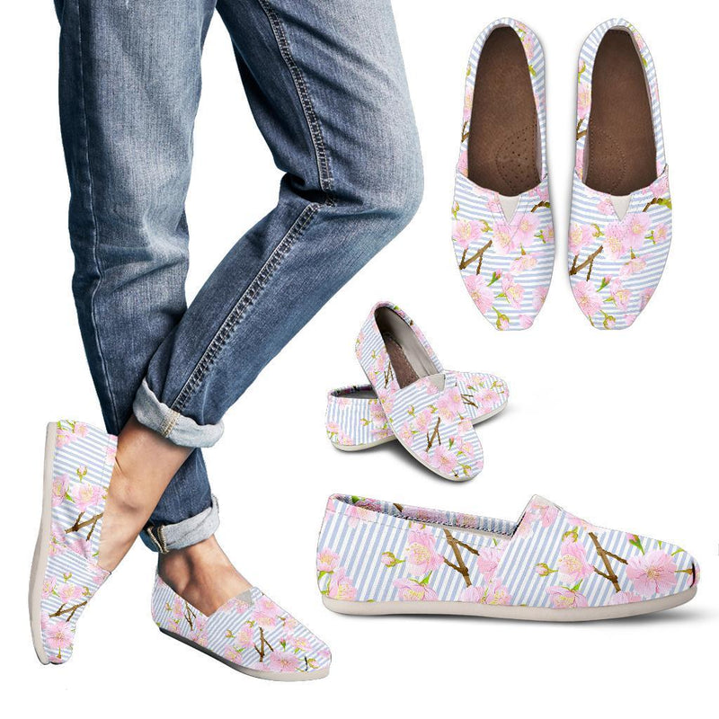 Pink Cherry Blossom Sakura Women Casual Shoes-JorJune.com