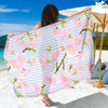 Pink Cherry Blossom Sakura Beach Sarong Pareo Wrap