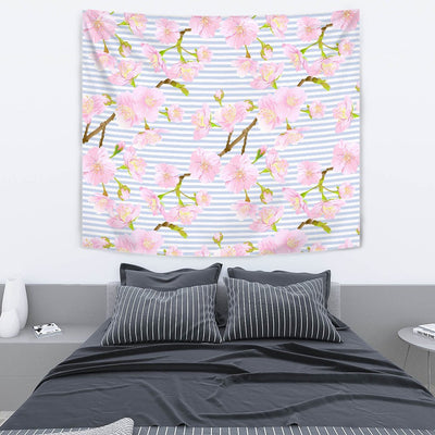 Pink Cherry Blossom Sakura Wall Tapestry