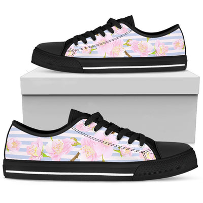 Pink Cherry Blossom Sakura Women Low Top Canvas Shoes