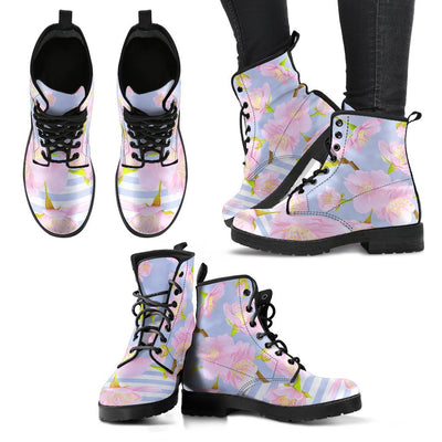 Pink Cherry Blossom Sakura Women & Men Leather Boots