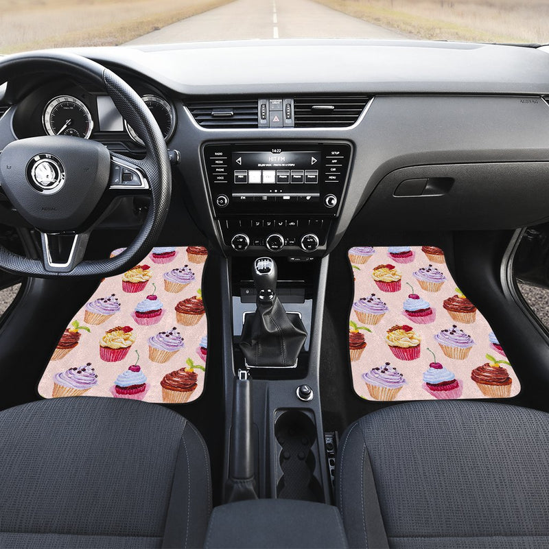 Pink Cupcake Pattern Car Floor Mats