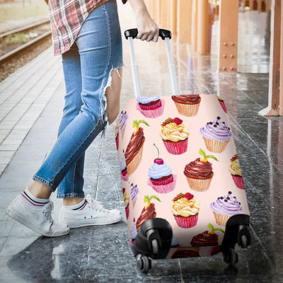 Pink Cupcake Pattern Luggage Cover Protector