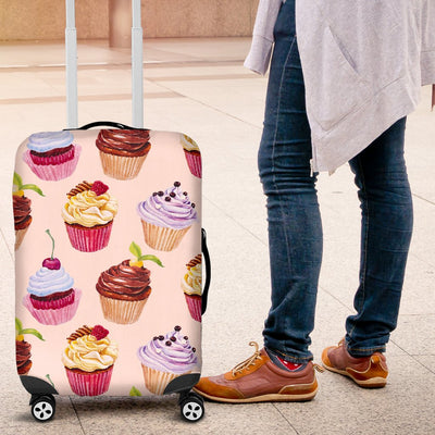 Pink Cupcake Pattern Luggage Cover Protector