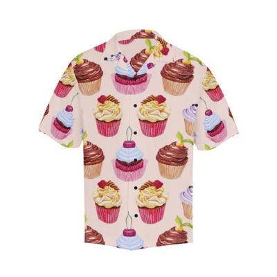 Pink Cupcake Pattern Men Hawaiian Shirt