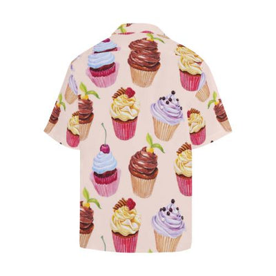 Pink Cupcake Pattern Men Hawaiian Shirt