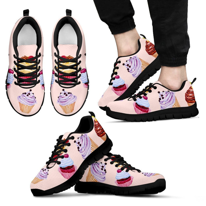 Pink Cupcake Pattern Men Sneakers