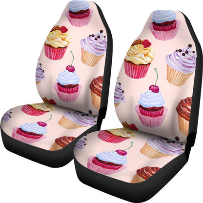 Pink Cupcake Pattern Universal Fit Car Seat Covers