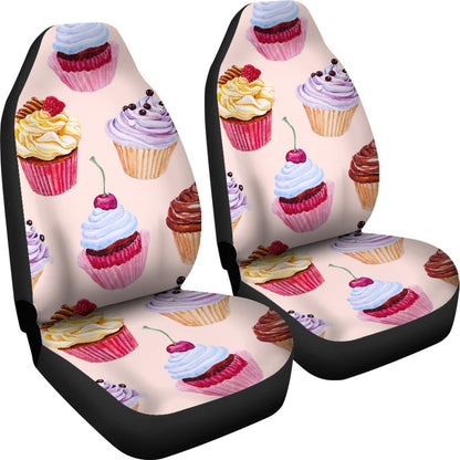 Pink Cupcake Pattern Universal Fit Car Seat Covers