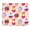 Pink Cupcake Pattern Wall Tapestry