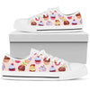 Pink Cupcake Pattern Women High Top Canvas Shoes