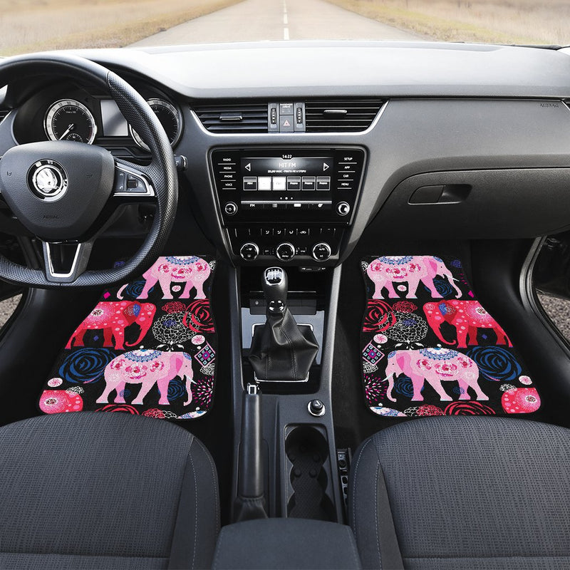 Pink Elephant Pattern Car Floor Mats